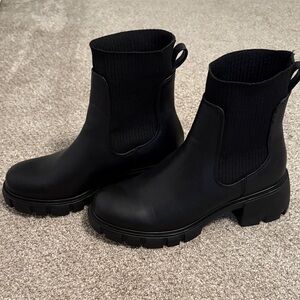 Steve Madden Black Chunky Ankle Boots